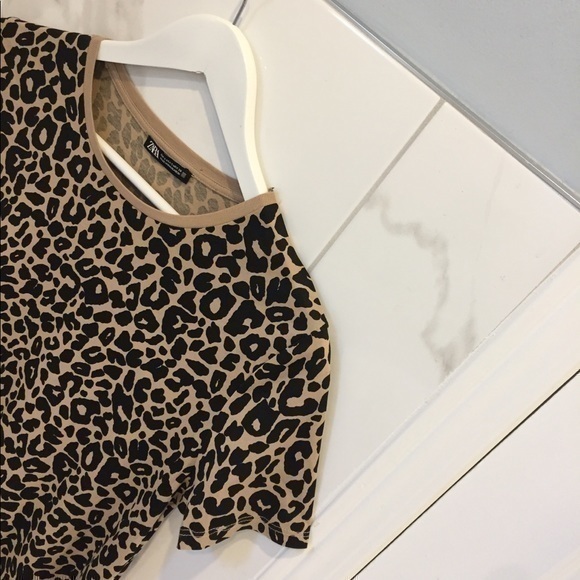 Zara | Cheetah Print Cotton T-Shirt - Picture 8 of 16